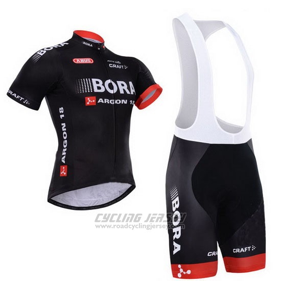 2015 Cycling Jersey Bora Black Short Sleeve and Bib Short
